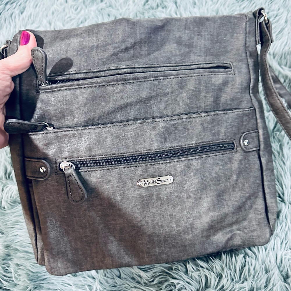 Multi Sac Gray Crossbody Bag